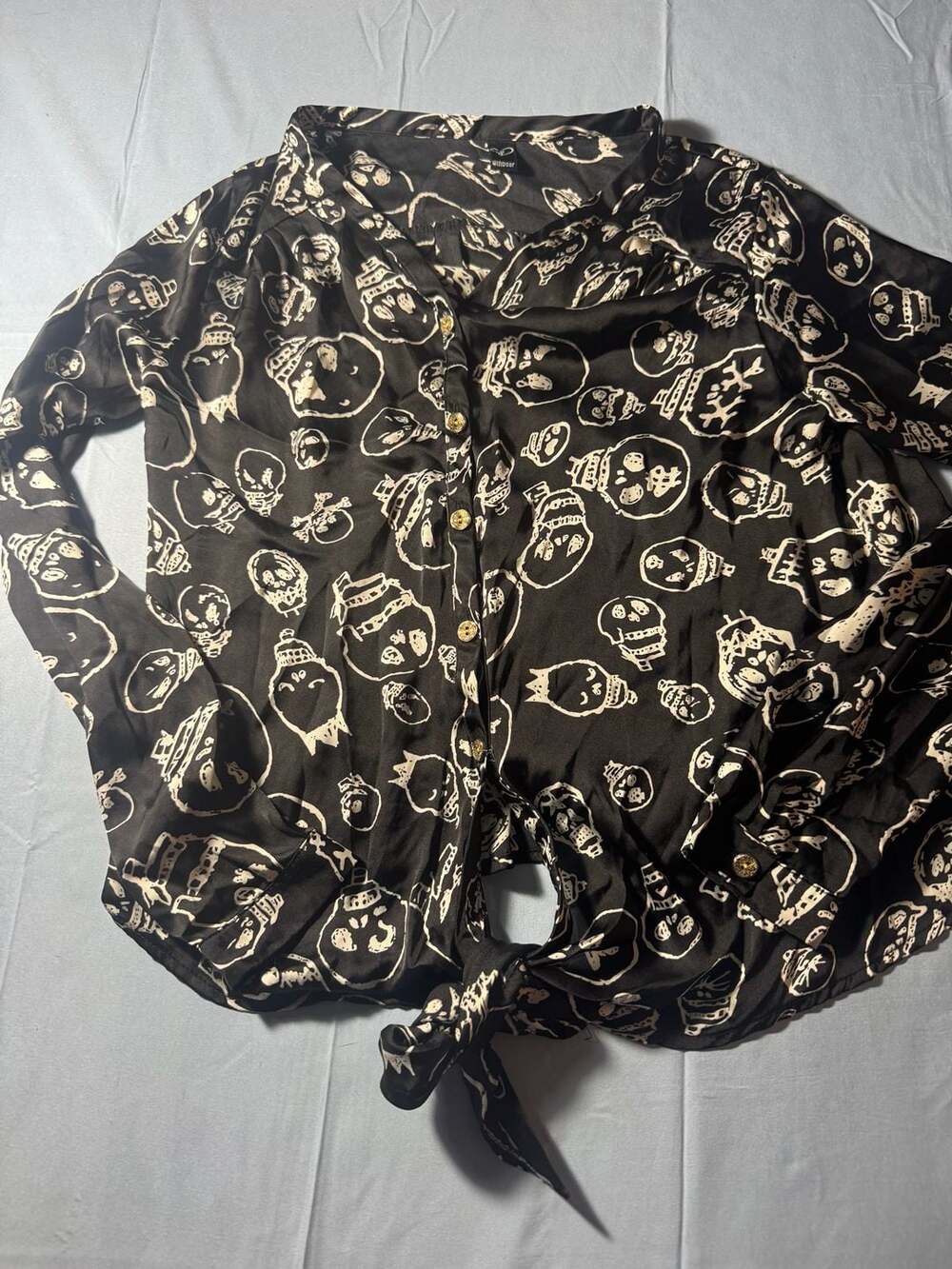 Windsor Skull Print Button-Up Shirt